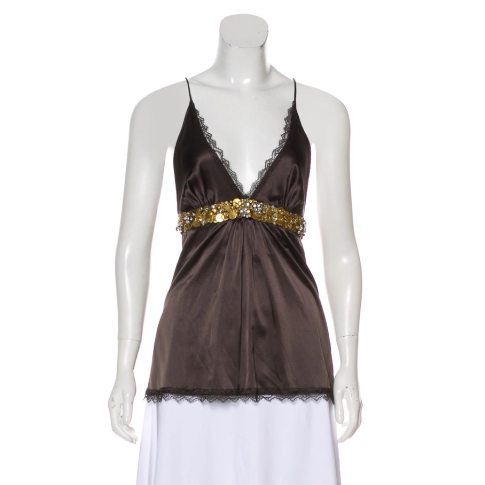 KAUFMANFRANCO Embellished Silk TOP